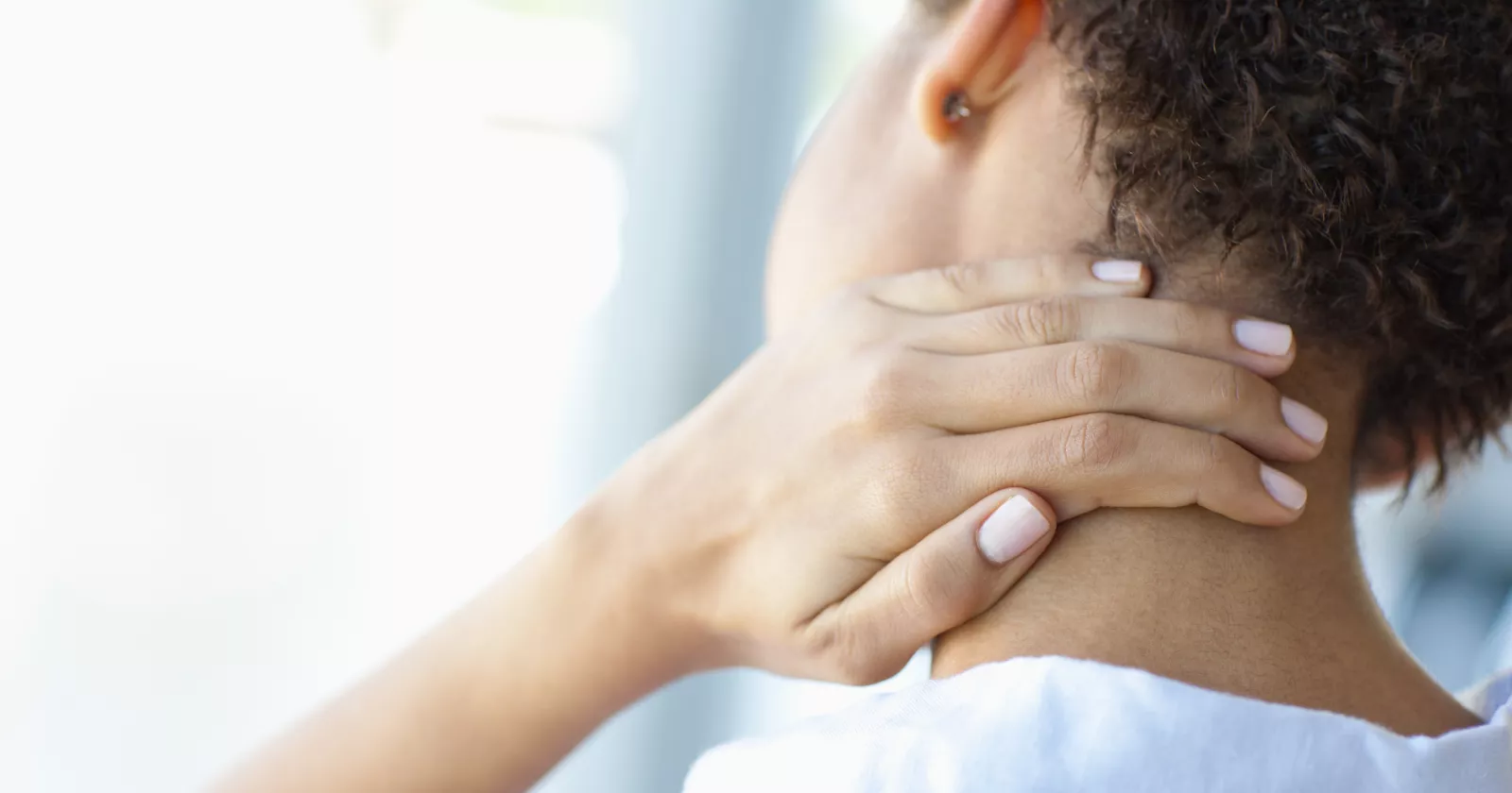 Neck Pain Women Holding