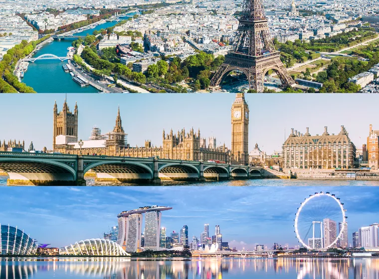 Collage of international cities