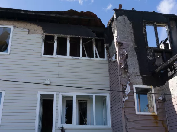 home that was abandoned after a large housefire