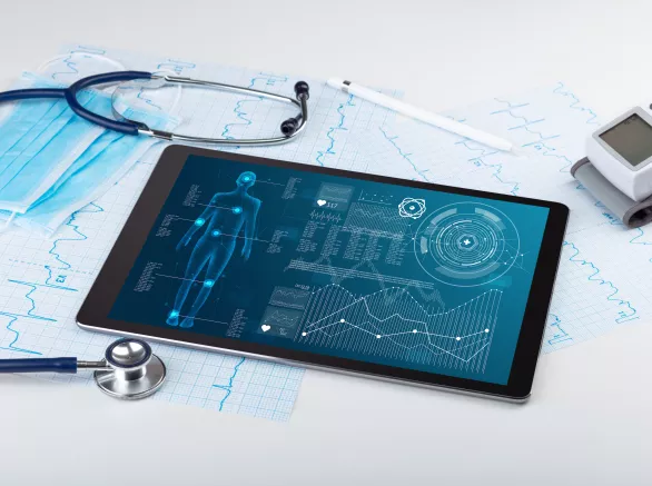 Medical full body screening software on tablet