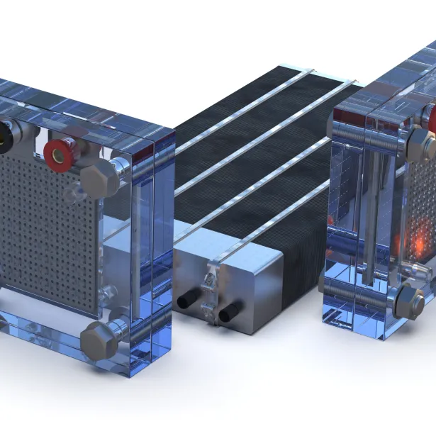 Hydrogen fuel cell isolated on white