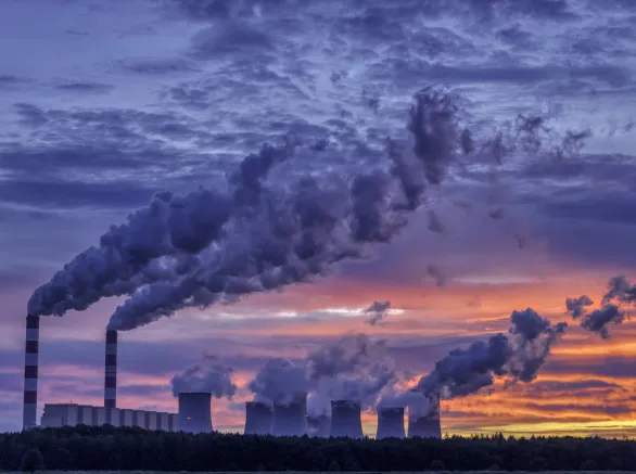 panoramic view of the coal-fired power plant in Bełchatów, Poland