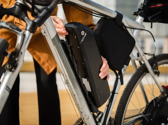 Battery on electric bike