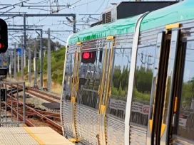 Train Signal Transportation System Walkway 